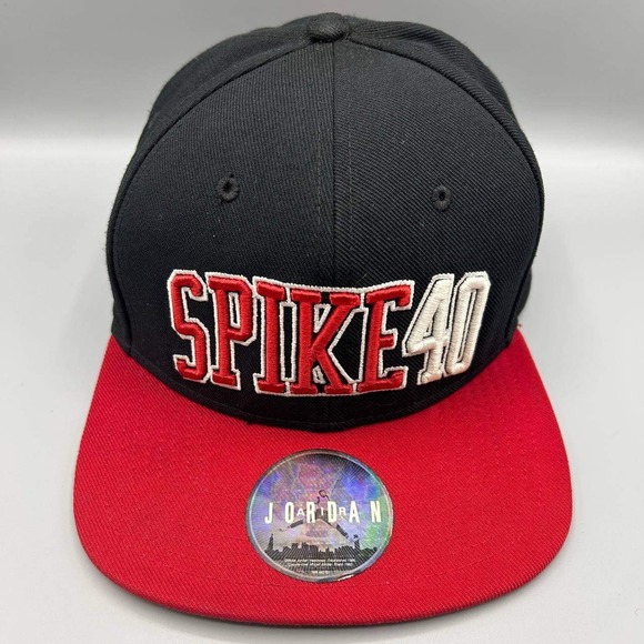 Air Jordan Hat Men Black Red Embroidered Jumpman Spike 40 Snap Back Cap